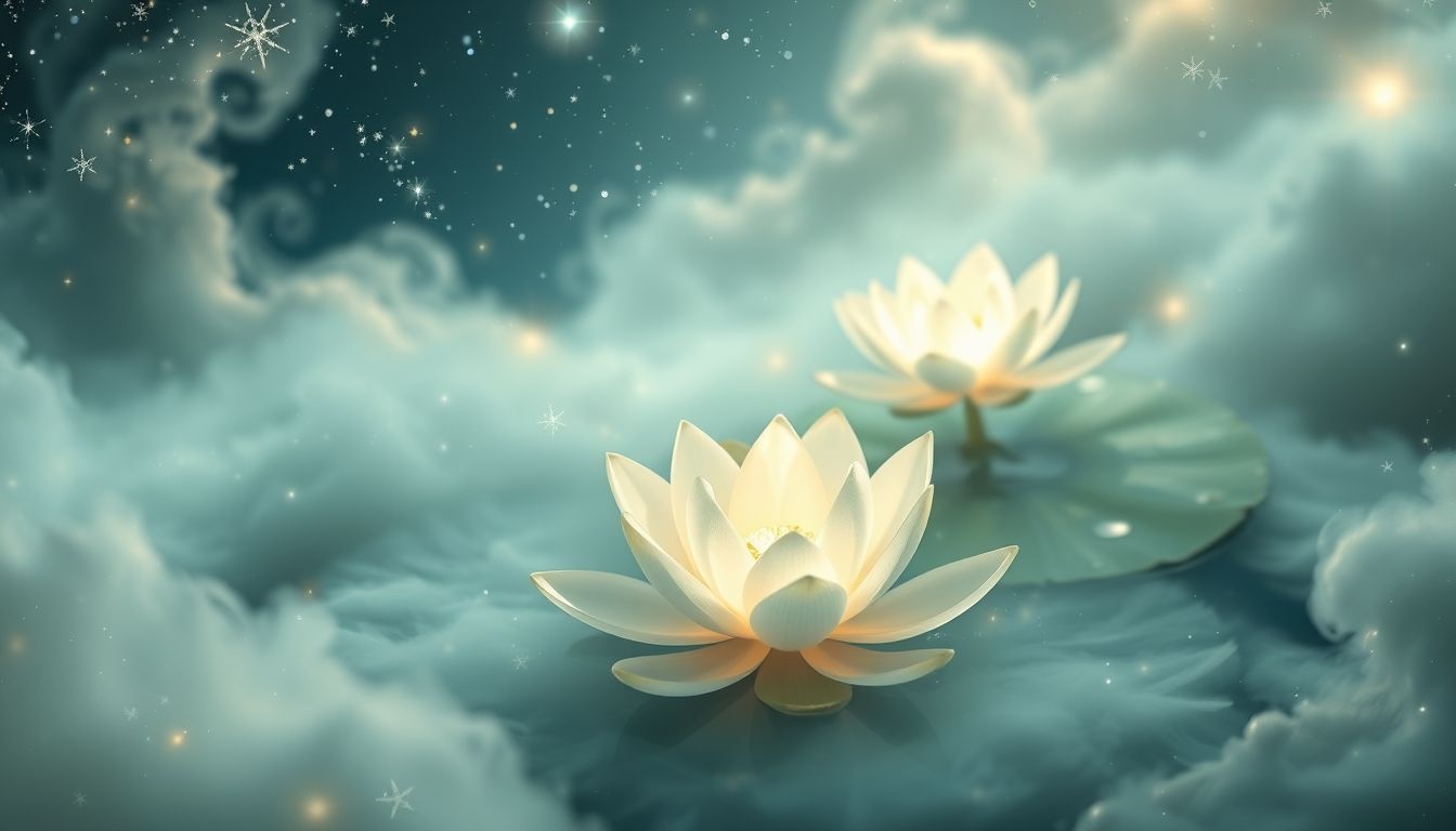 Rêver de nénuphars blancs symbolise un renouveau spirituel profond.