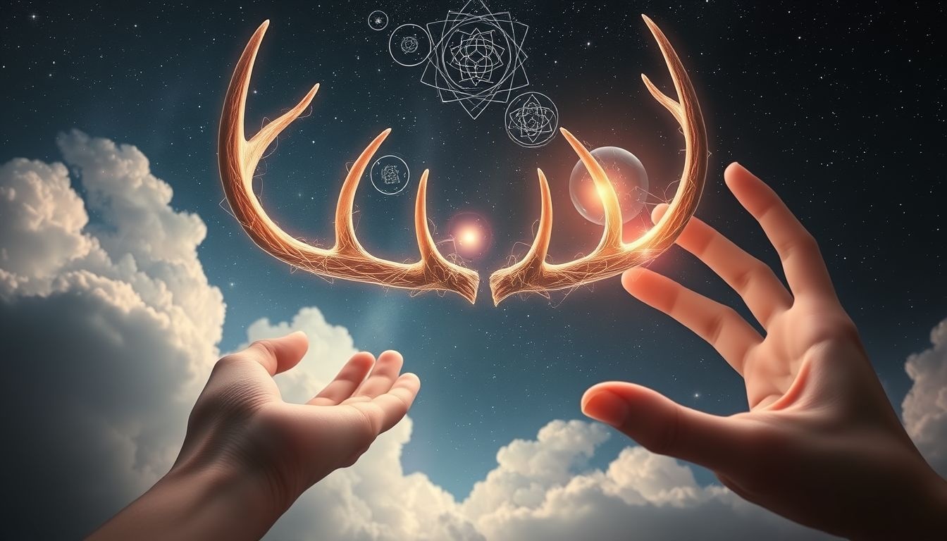 Toucher des bois de cerf symbolise sagesse et harmonie naturelle profonde.