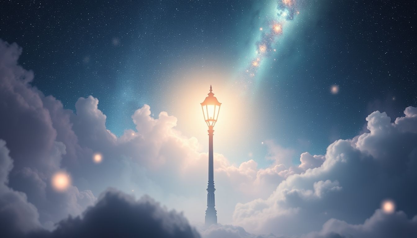 Le réverbère symbolise lumière intérieure favorisant équilibre mental et physique.