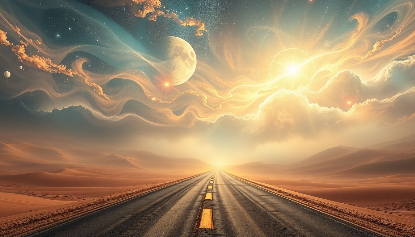 Les routes du désert symbolisent souvent la quête de clarté intérieure.
