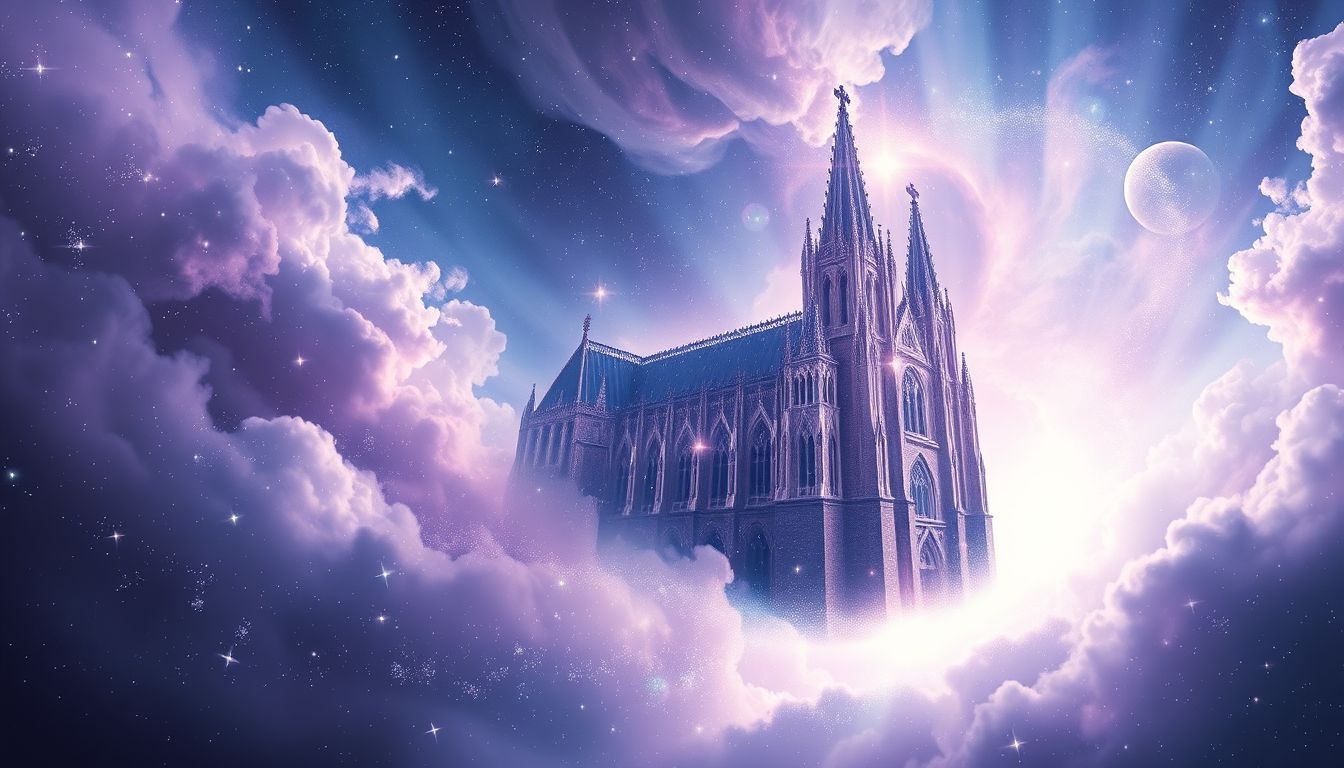 Rêver d'une cathédrale volante symbolise l'élévation spirituelle et la liberté.
