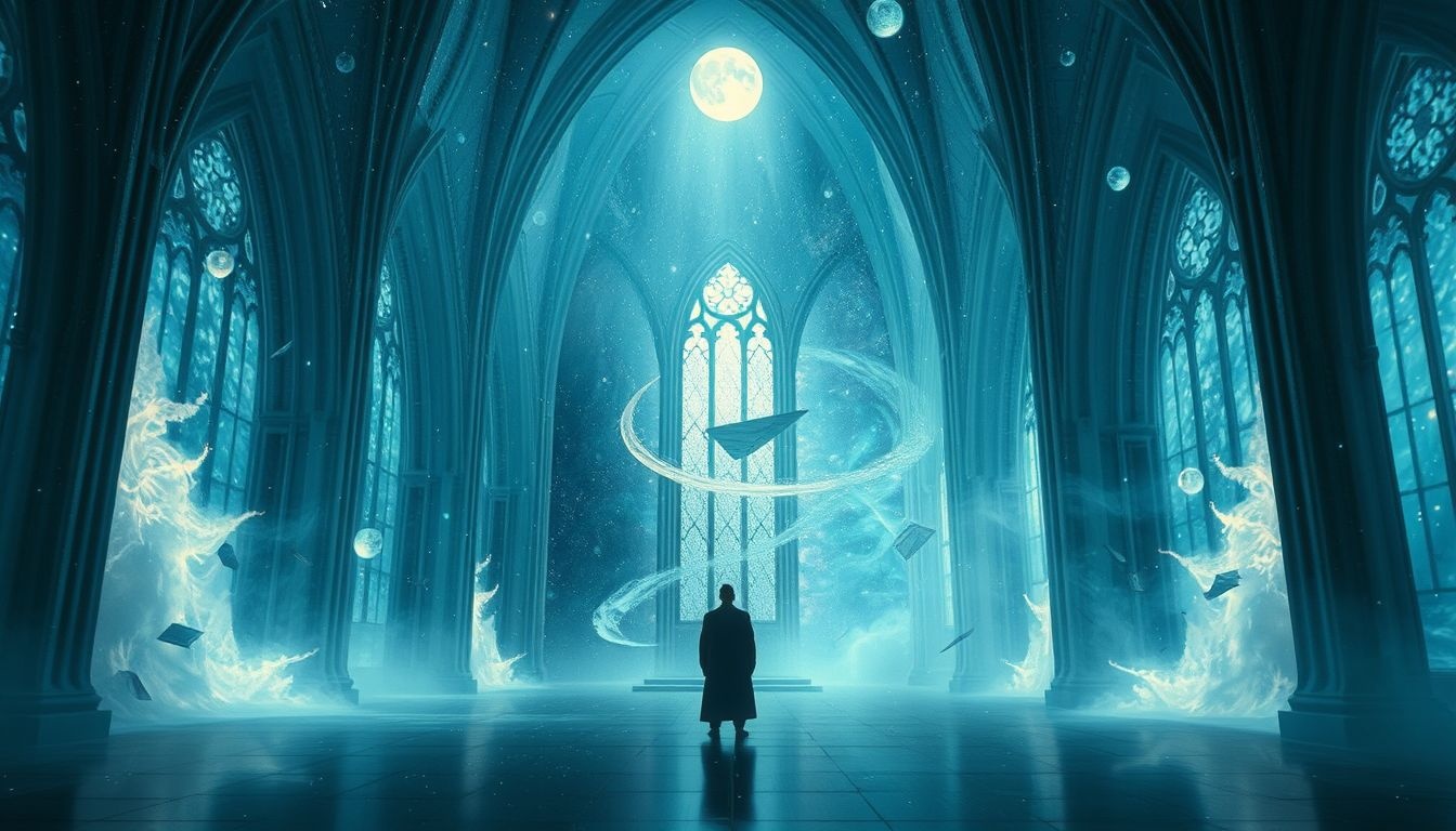 Rêver seul en cathédrale symbolise une quête intérieure profonde.