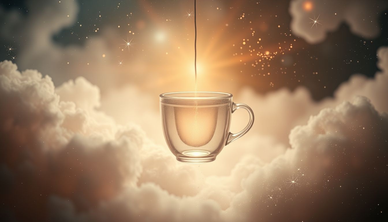 Une tasse à café vide symbolise souvent épuisement et désir de renouveau.